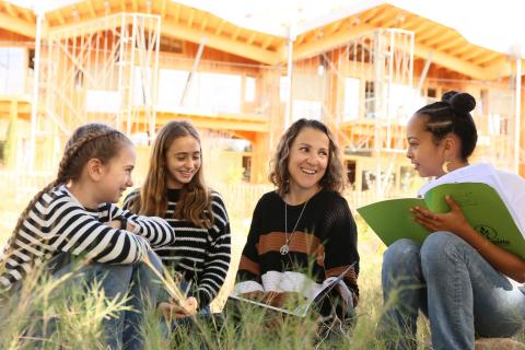 Playing to hide a school in the nature 