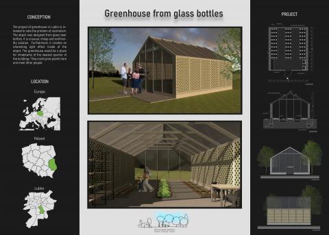 Greenhouse from glass bottles