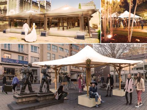 Bamboopod: tensile & bamboo structures.