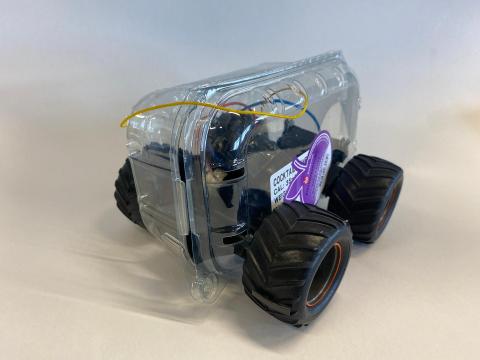 A toy car building kit for empty cartons